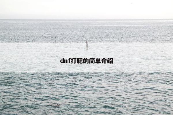 dnf打靶的简单介绍