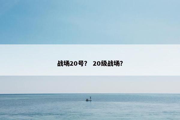 战场20号？ 20级战场？