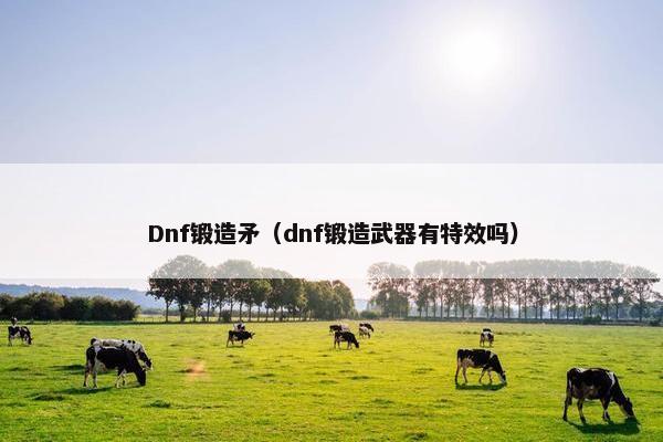 Dnf锻造矛（dnf锻造武器有特效吗）