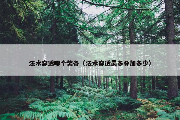 法术穿透哪个装备（法术穿透最多叠加多少）