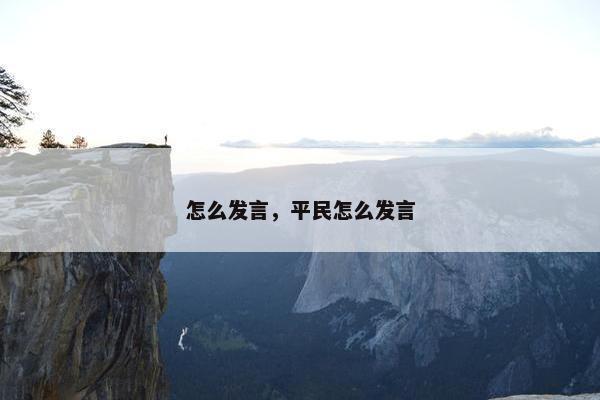 怎么发言，平民怎么发言