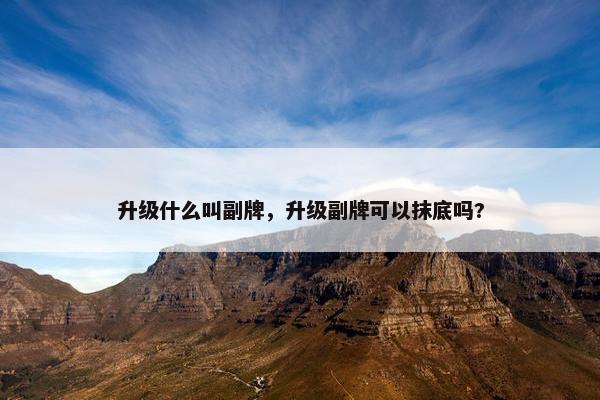 升级什么叫副牌，升级副牌可以抹底吗?