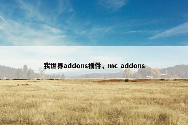 我世界addons插件，mc addons