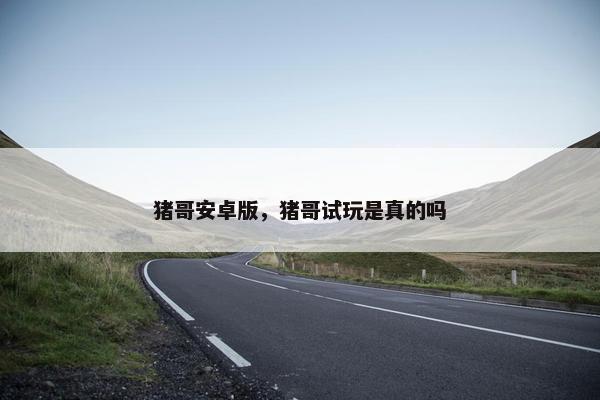 猪哥安卓版，猪哥试玩是真的吗