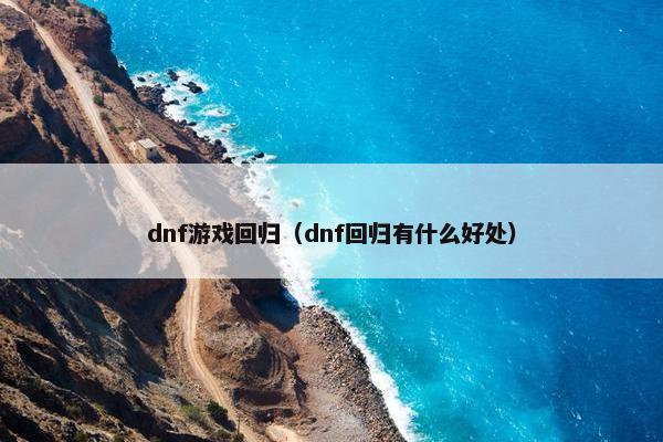 dnf游戏回归（dnf回归有什么好处）
