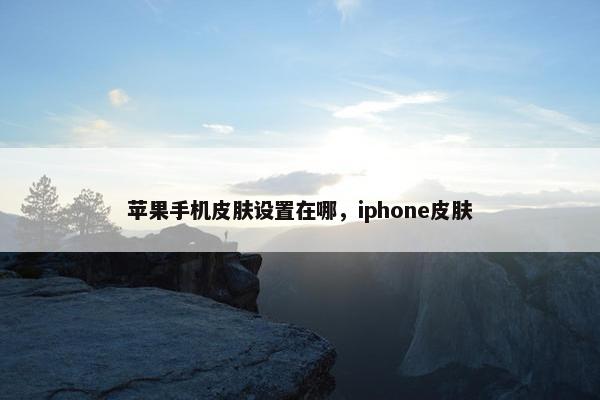 苹果手机皮肤设置在哪，iphone皮肤