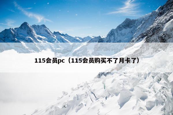 115会员pc（115会员购买不了月卡了）