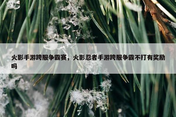 火影手游跨服争霸赛，火影忍者手游跨服争霸不打有奖励吗
