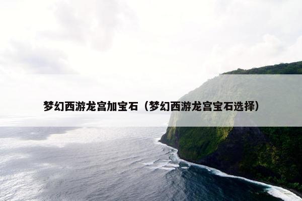 梦幻西游龙宫加宝石（梦幻西游龙宫宝石选择）