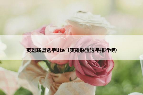 英雄联盟选手lite（英雄联盟选手排行榜）