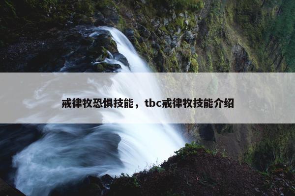 戒律牧恐惧技能，tbc戒律牧技能介绍