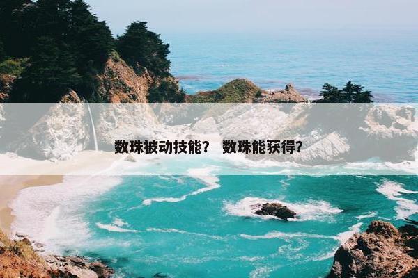 数珠被动技能？ 数珠能获得？