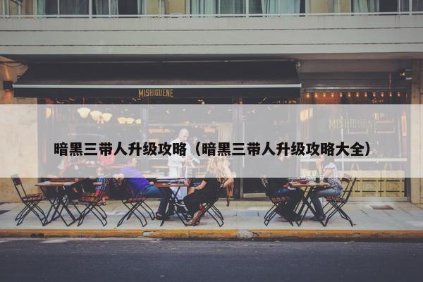 暗黑三带人升级攻略（暗黑三带人升级攻略大全）