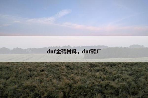 dnf金砖材料，dnf砖厂
