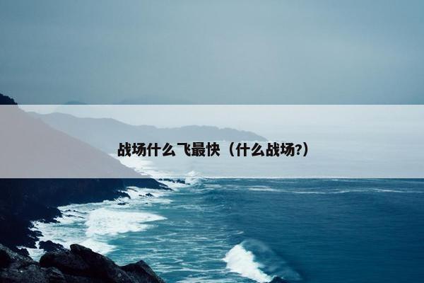战场什么飞最快（什么战场?）