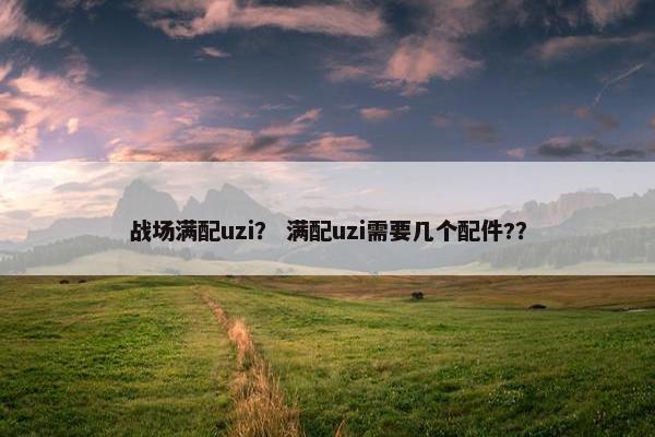 战场满配uzi？ 满配uzi需要几个配件?？