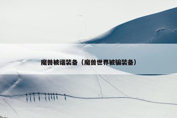 魔兽被谐装备（魔兽世界被骗装备）