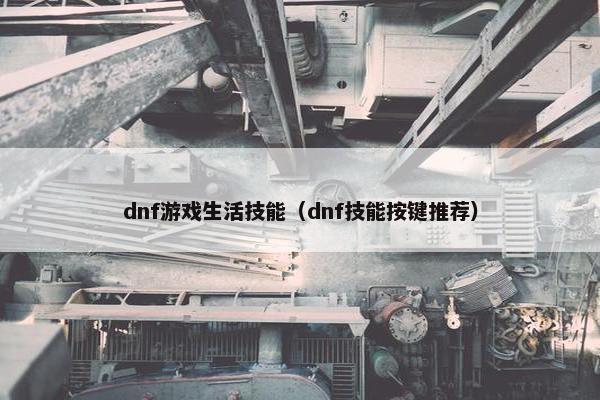 dnf游戏生活技能（dnf技能按键推荐）