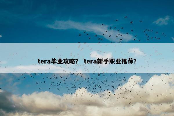 tera毕业攻略？ tera新手职业推荐？