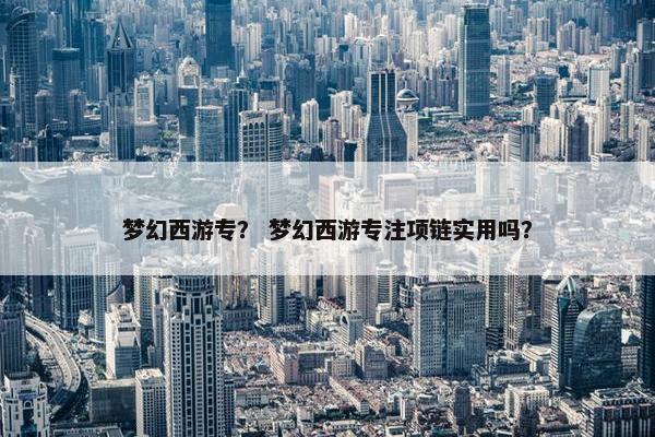 梦幻西游专？ 梦幻西游专注项链实用吗？