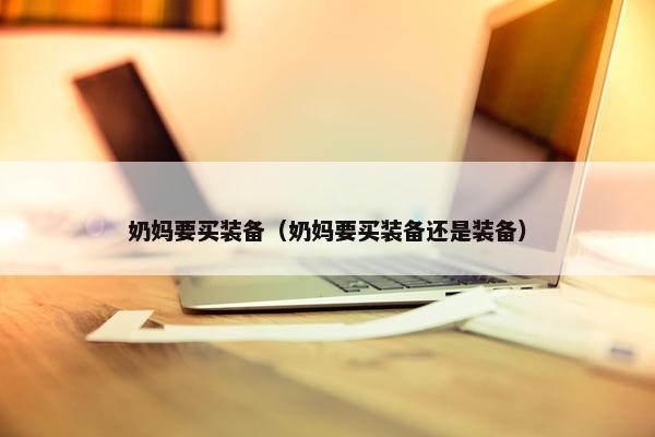 奶妈要买装备（奶妈要买装备还是装备）