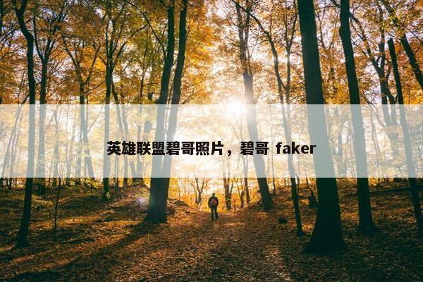 英雄联盟碧哥照片，碧哥 faker