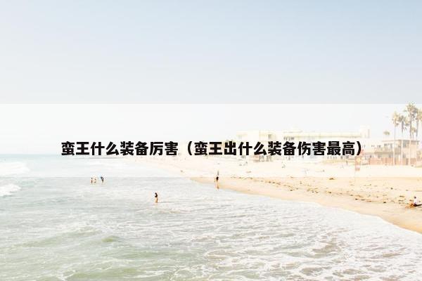 蛮王什么装备厉害（蛮王出什么装备伤害最高）