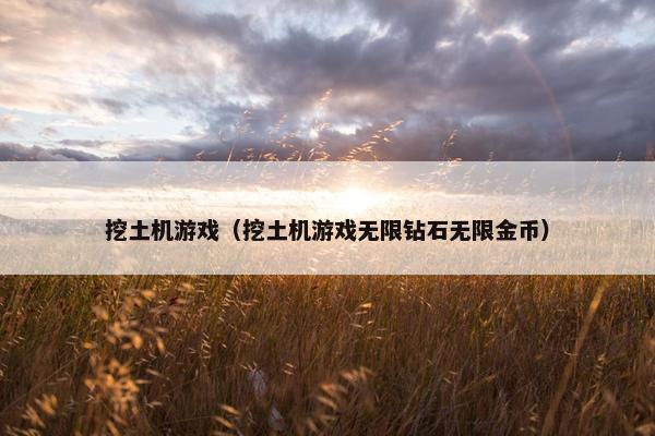 挖土机游戏（挖土机游戏无限钻石无限金币）