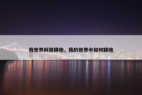 我世界利用耕地，我的世界中如何耕地
