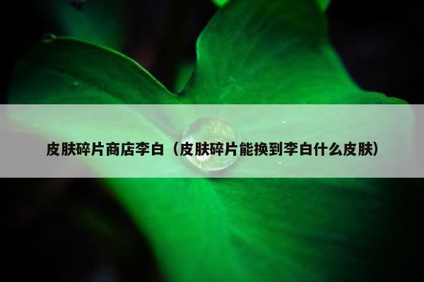 皮肤碎片商店李白（皮肤碎片能换到李白什么皮肤）