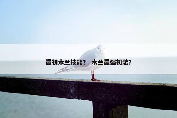 最初木兰技能？ 木兰最强初装？
