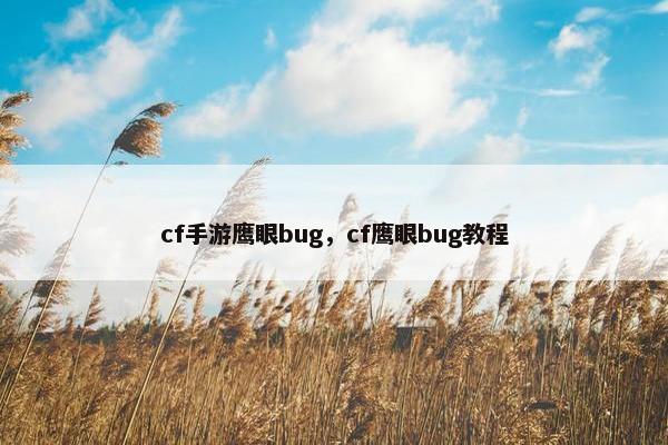 cf手游鹰眼bug，cf鹰眼bug教程