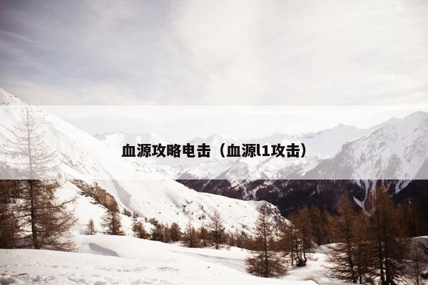 血源攻略电击（血源l1攻击）