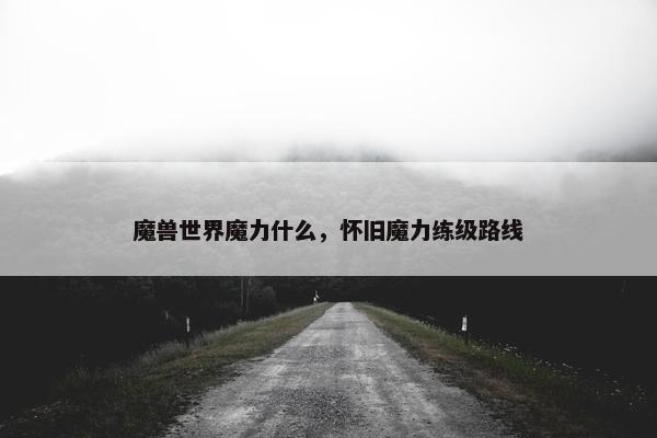 魔兽世界魔力什么，怀旧魔力练级路线