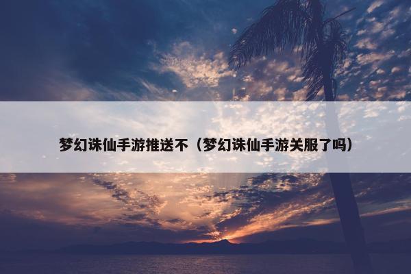 梦幻诛仙手游推送不（梦幻诛仙手游关服了吗）