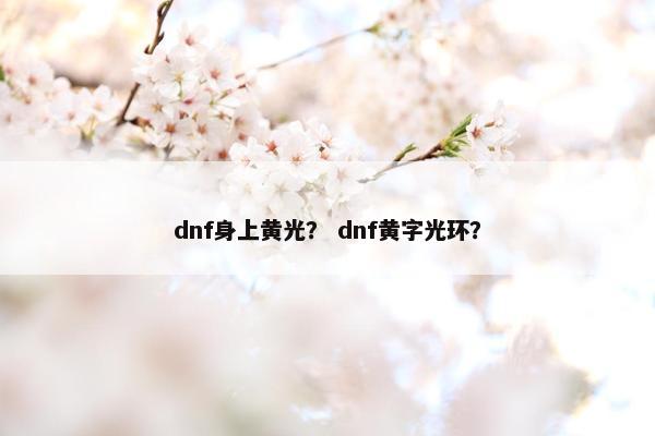 dnf身上黄光？ dnf黄字光环？