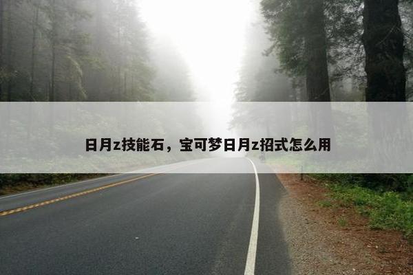 日月z技能石，宝可梦日月z招式怎么用