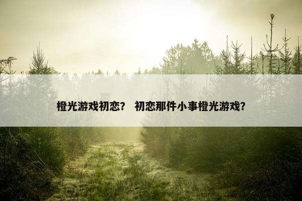 橙光游戏初恋？ 初恋那件小事橙光游戏？