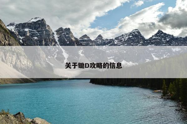 关于锄D攻略的信息