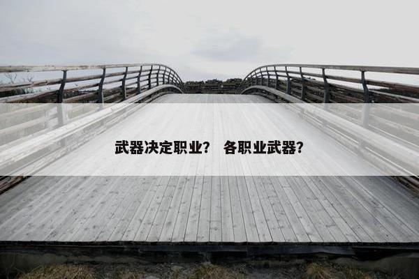 武器决定职业？ 各职业武器？
