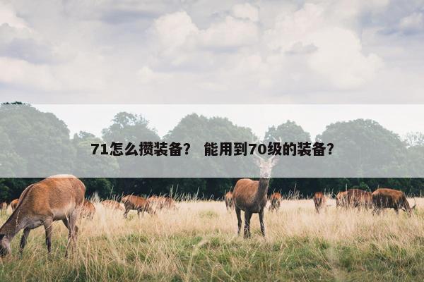 71怎么攒装备？ 能用到70级的装备？