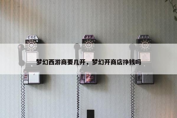 梦幻西游商要几开，梦幻开商店挣钱吗