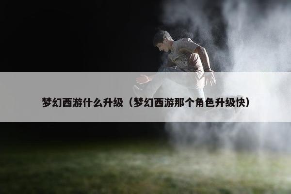 梦幻西游什么升级（梦幻西游那个角色升级快）