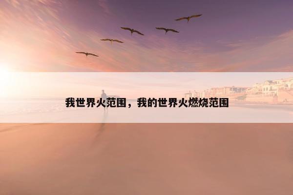 我世界火范围，我的世界火燃烧范围