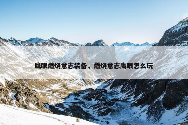 鹰眼燃烧意志装备，燃烧意志鹰眼怎么玩
