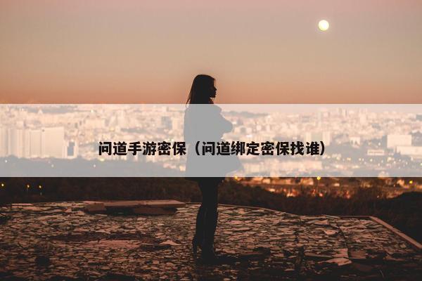 问道手游密保（问道绑定密保找谁）
