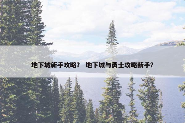 地下城新手攻略？ 地下城与勇士攻略新手？