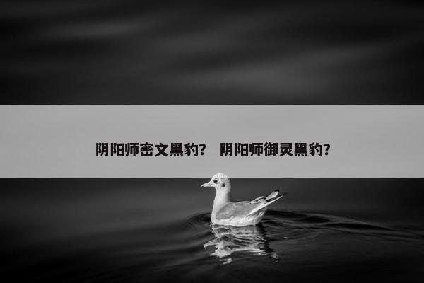 阴阳师密文黑豹？ 阴阳师御灵黑豹？