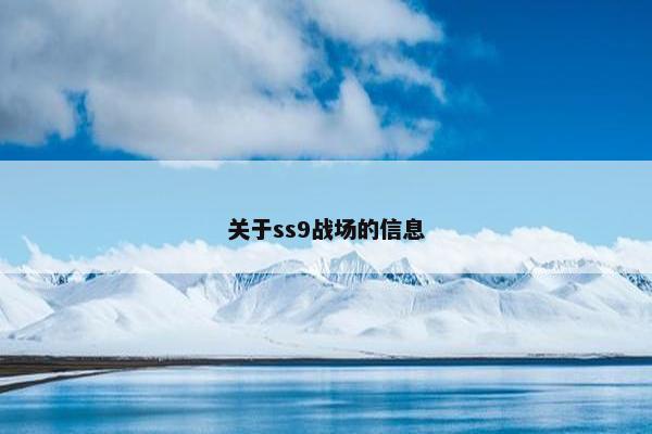 关于ss9战场的信息