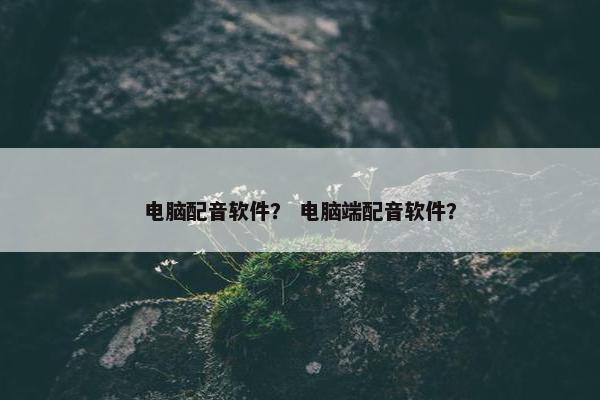 电脑配音软件？ 电脑端配音软件？